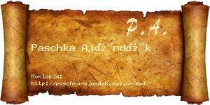 Paschka Ajándék névjegykártya